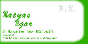 matyas ugor business card